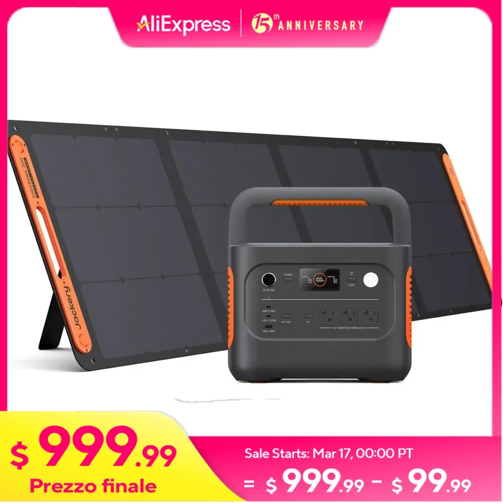 Solar Generator 1000 V2 with 200W Solar Panel(2024 New),1070Wh Portable Power Station LiFePO4 Battery,1500W AC/100W USB-C Output
Solar Generator 1000 V2 with 200W Solar Panel(2024 New),1070Wh Portable Power Station LiFePO4 Battery,1500W AC/100W USB-C Output