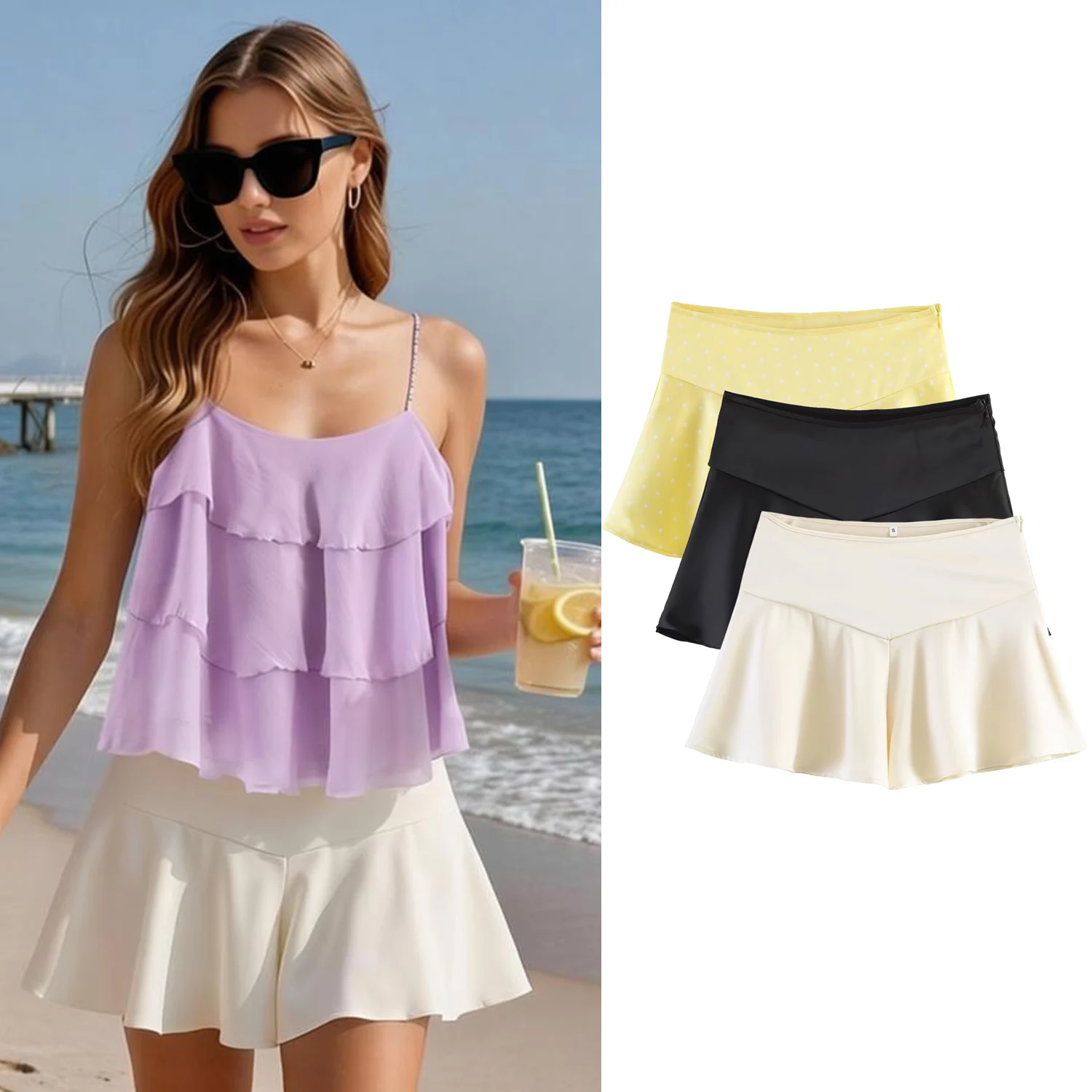 Summer Elegant Black Mini Skirt for Women Sexy Chic Zipper Casual Slim Pleated Skirts Lady Versatile Shorts
Summer Elegant Black Mini Skirt for Women Sexy Chic Zipper Casual Slim Pleated Skirts Lady Versatile Shorts