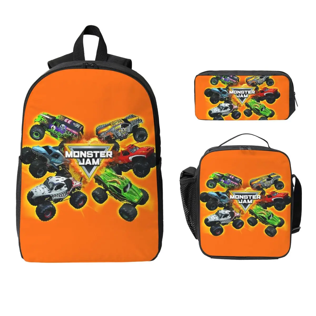 Классический рюкзак Monster Jam Truck с узором для мальчиков и девочек, школьная сумка, сумки на плечо для ноутбука, 3 шт., изолированная сумка для обеда, пенал
Классический рюкзак Monster Jam Truck с узором для мальчиков и девочек, школьная сумка, сумки на плечо для ноутбука, 3 шт., изолированная сумка для обеда, пенал