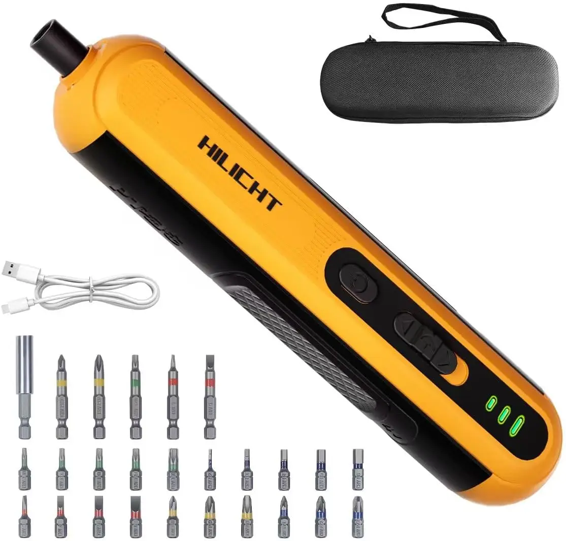 4V Cordless Mini Electric Screwdriver Set, 26 S2 Steel Bits, USB-C Rechargeable for Electronics & PC Repair
4V Cordless Mini Electric Screwdriver Set, 26 S2 Steel Bits, USB-C Rechargeable for Electronics & PC Repair