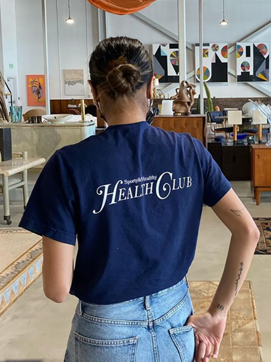 Letter Print Navy T-shirt Women 2025 New Crew Neck Short Sleeve Vintage T-shirts Summer Cotton Casual Fashion Simple Tops Tees
Letter Print Navy T-shirt Women 2025 New Crew Neck Short Sleeve Vintage T-shirts Summer Cotton Casual Fashion Simple Tops Tees