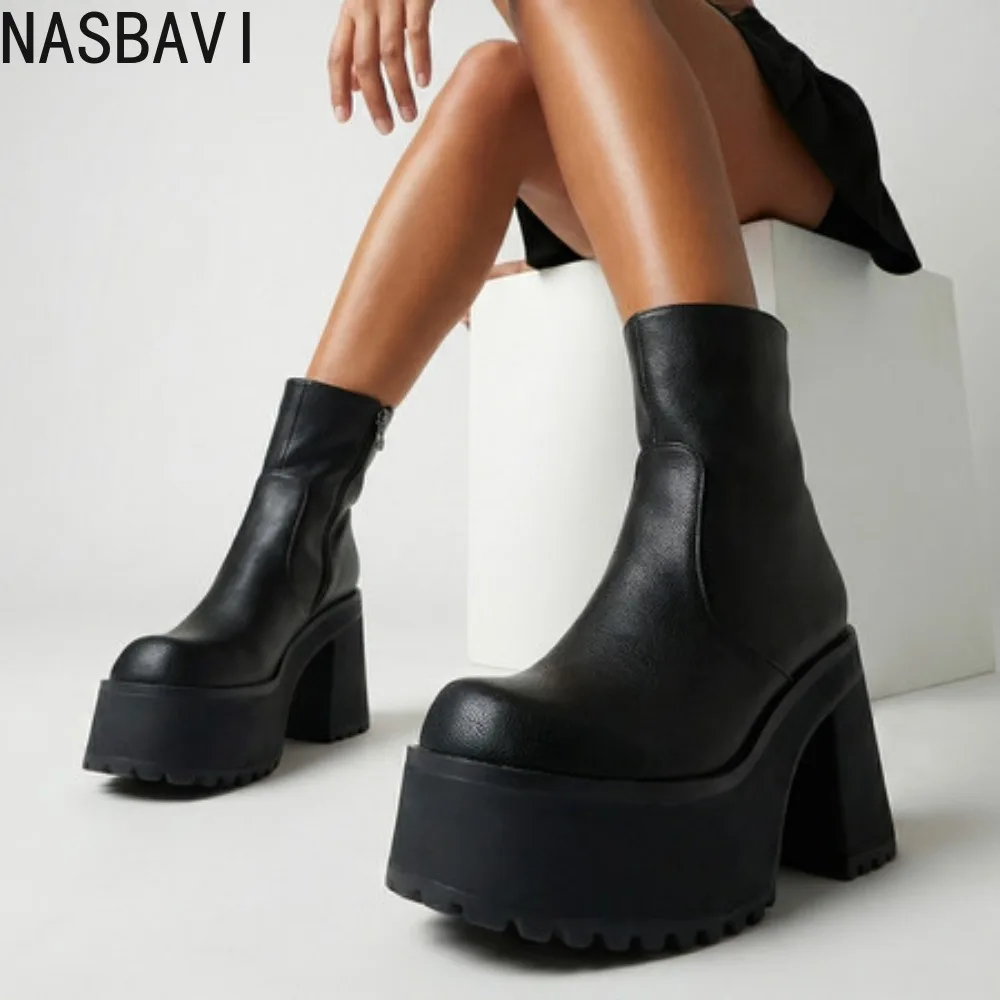 Women New Fashion Short Boots Woman Sexy PU Leather Boot Round Toe Punk Chunky Platform Zipper Gothic Thick Soled Female Shoes
Women New Fashion Short Boots Woman Sexy PU Leather Boot Round Toe Punk Chunky Platform Zipper Gothic Thick Soled Female Shoes