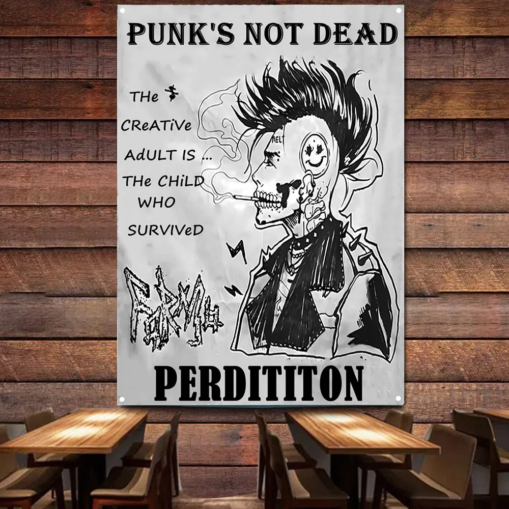 PUNK'S NOT DEAD Retro Rock Band Tapestry Wall Hanging Flag, Vintage Music Poster Tapestry for Bedroom Living Room Bar Decoration
PUNK'S NOT DEAD Retro Rock Band Tapestry Wall Hanging Flag, Vintage Music Poster Tapestry for Bedroom Living Room Bar Decoration