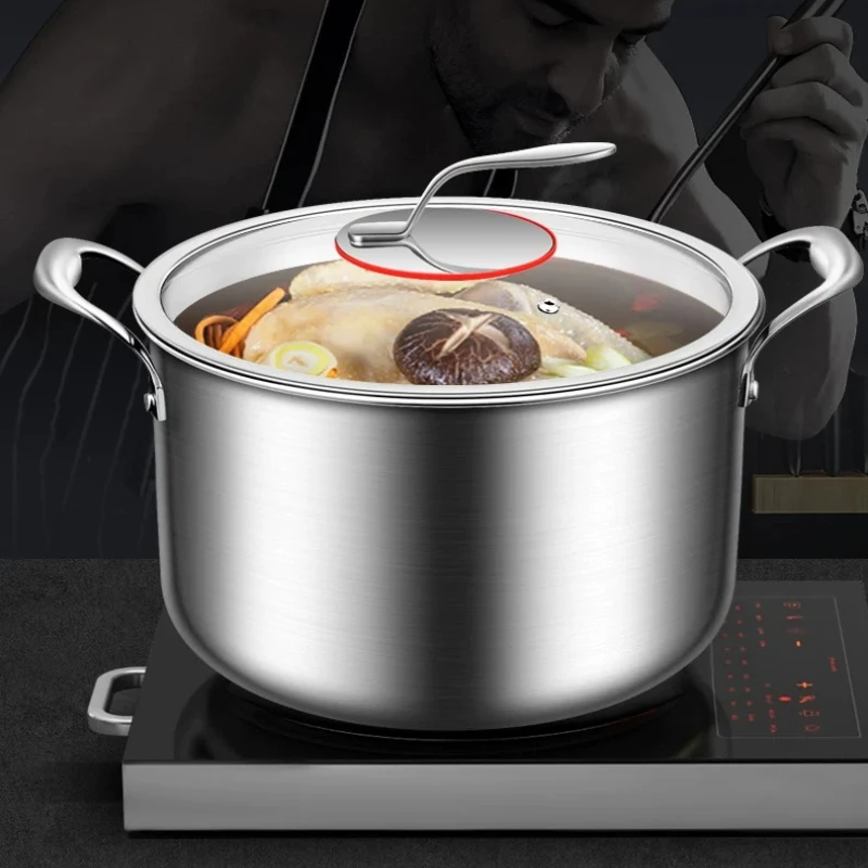 LMM stainless steel soup pot household soup stew stew binaural stew pot
LMM stainless steel soup pot household soup stew stew binaural stew pot