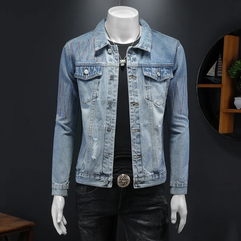 Faionable Casual Men's Denim Jaet Versatile Workwear Outerwear Sli All-Match Autumn Collection Tagkita Brand
Faionable Casual Men's Denim Jaet Versatile Workwear Outerwear Sli All-Match Autumn Collection Tagkita Brand