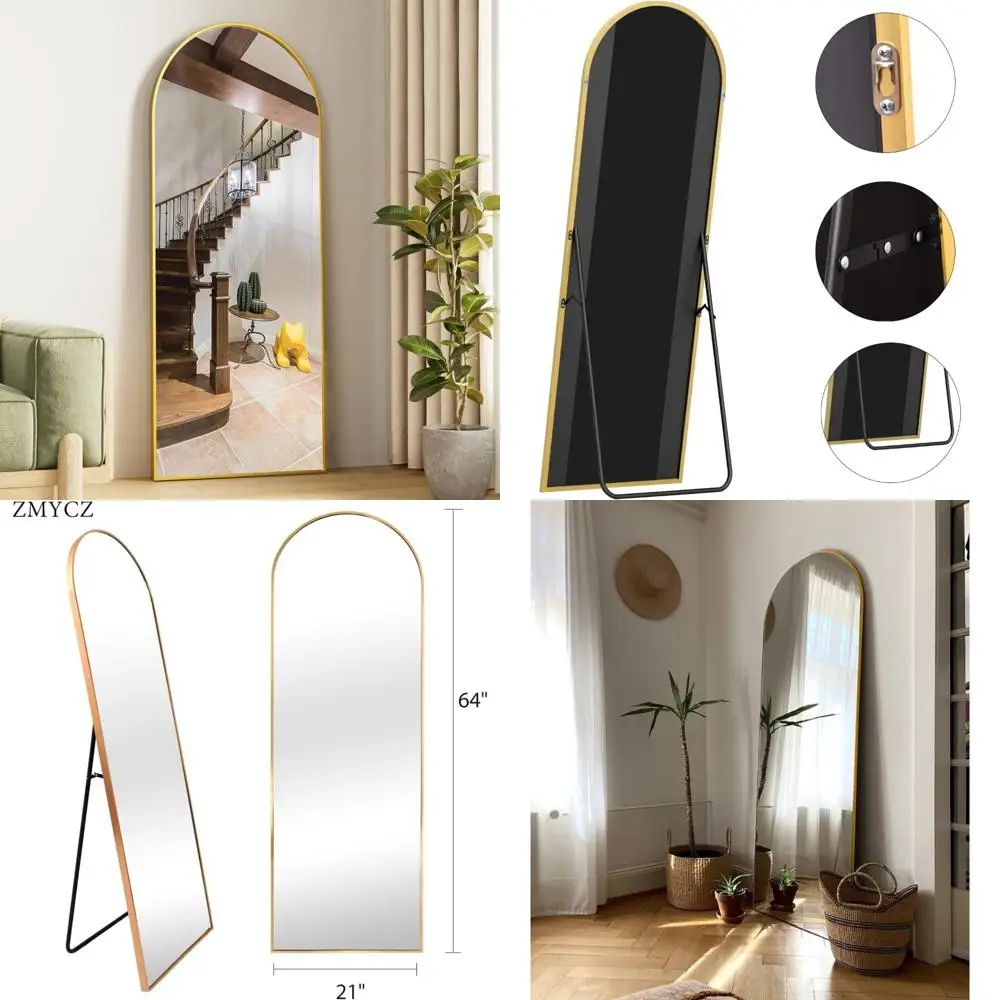 Gold Arched Full Length Freestanding Floor Mirrors - Elegant Arched Design for Home Decor
Gold Arched Full Length Freestanding Floor Mirrors - Elegant Arched Design for Home Decor