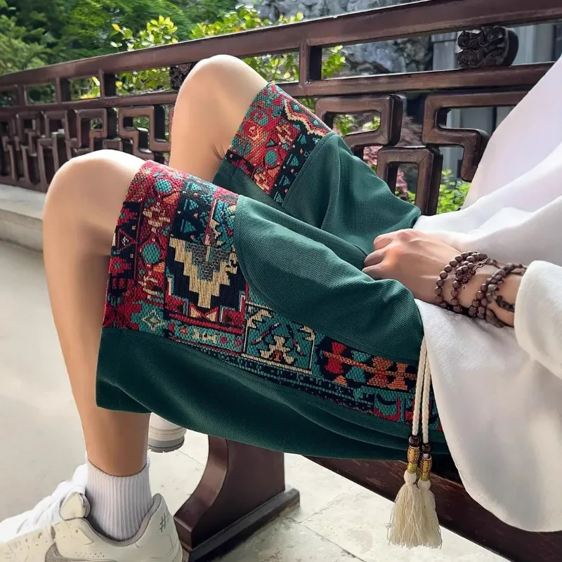 KIDWHXR Man Summer Knee-length Pant Thin Embroidery Patchwork Male Shorts Loose Straight Breathable Drawstring Men Casual Shorts
KIDWHXR Man Summer Knee-length Pant Thin Embroidery Patchwork Male Shorts Loose Straight Breathable Drawstring Men Casual Shorts