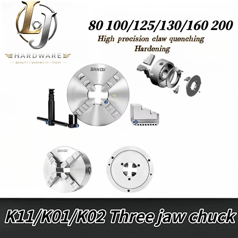 3 Jaw Self-Centering Manual Lathe Scroll Chuck K11 K01 K02 80-250mm Universal for Small Lathe Turning Machine Tool Accessories
3 Jaw Self-Centering Manual Lathe Scroll Chuck K11 K01 K02 80-250mm Universal for Small Lathe Turning Machine Tool Accessories