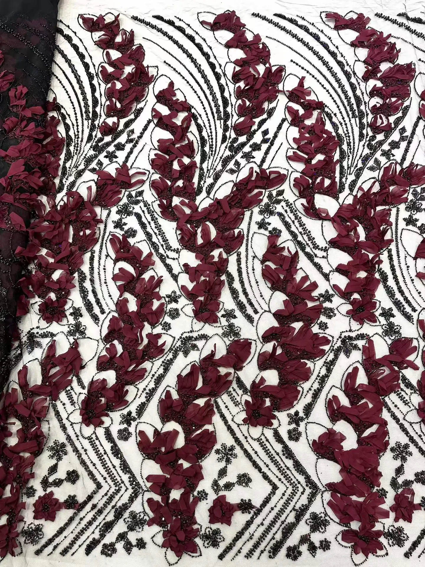 High Quality African Lace Fabric 2026 French 3D Flower Sequins Embroidery Beads Tulle 5 Yards for Party Dress
High Quality African Lace Fabric 2026 French 3D Flower Sequins Embroidery Beads Tulle 5 Yards for Party Dress
