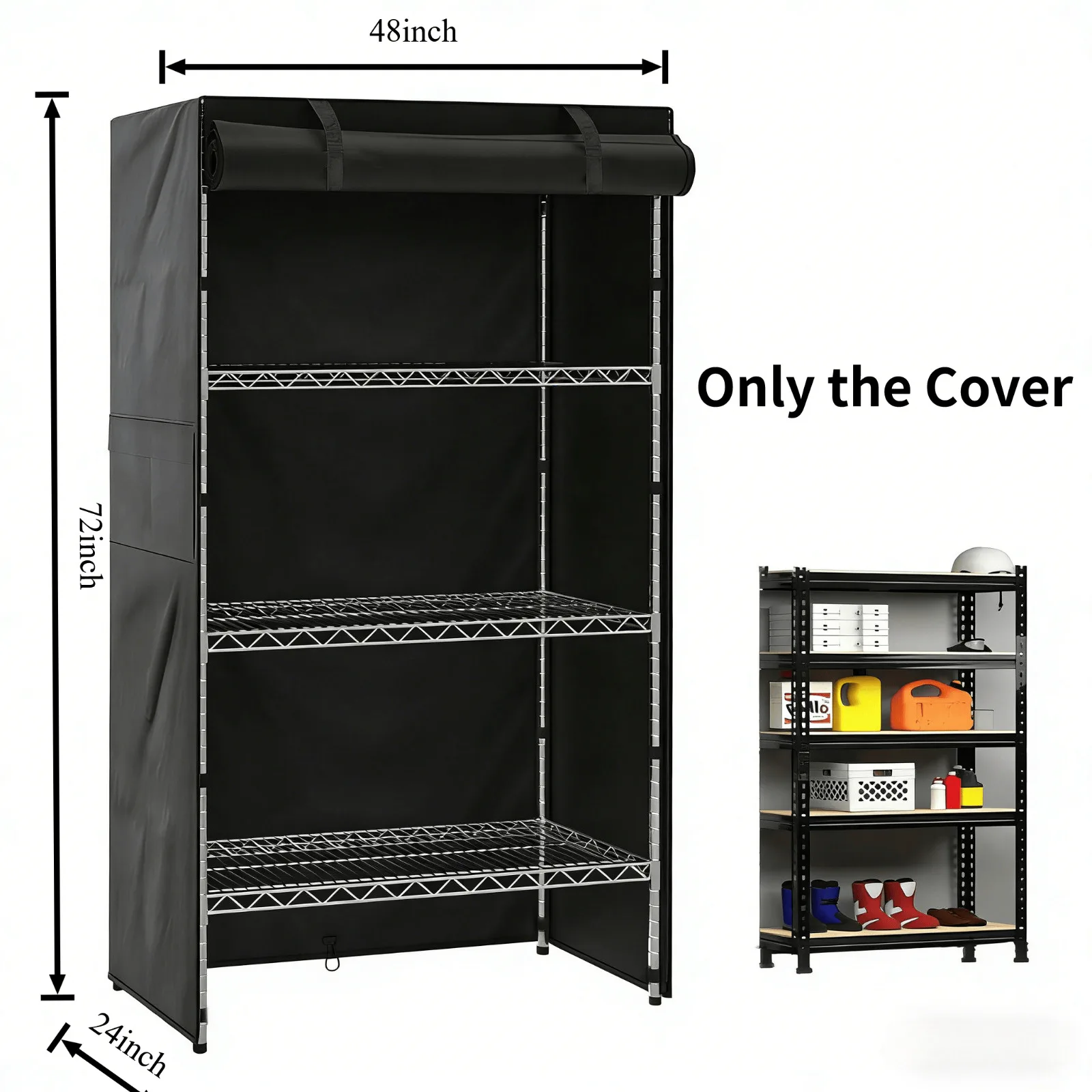 Heavy-Duty Waterproof PU Oxford Fabric Storage Rack Cover with Zipper Closure - Vertical Shelf Suitable for Garages, Warehouses, Kitchens, Shelving Units, Display Racks, Ceiling-Mounted or -Standing Protection
Heavy-Duty Waterproof PU Oxford Fabric Storage Rack Cover with Zipper Closure - Vertical Shelf Suitable for Garages, Warehouses, Kitchens, Shelving Units, Display Racks, Ceiling-Mounted or -Standing Protection
