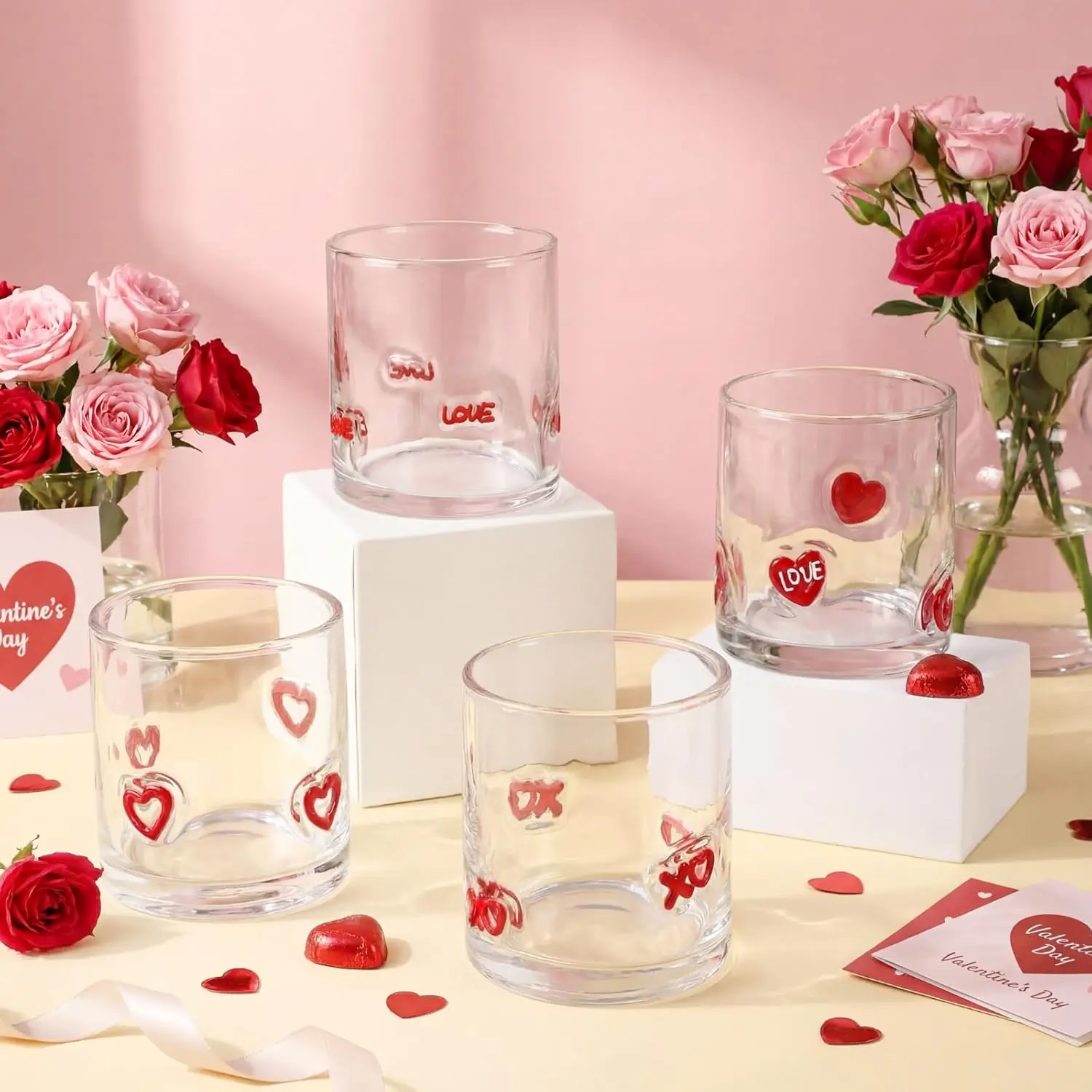 8 Pcs Valentines Day Icons Juice Glasses Heart Love Drinking Cups Old Fashioned Stemless Wine Glasses 13.5 oz Whiskey Co
8 Pcs Valentines Day Icons Juice Glasses Heart Love Drinking Cups Old Fashioned Stemless Wine Glasses 13.5 oz Whiskey Co