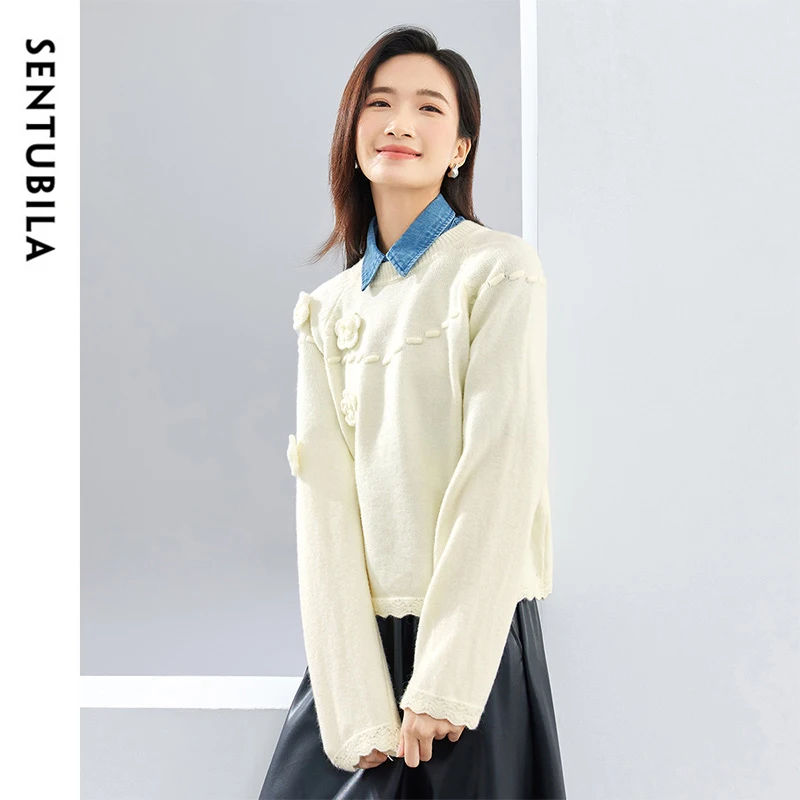 SENTUBILA Pretty Women's Knit Pullover 2025 Spring New Commuter Long Sleeve Tops Elegant Round Neck Female Clothing W34E52446
SENTUBILA Pretty Women's Knit Pullover 2025 Spring New Commuter Long Sleeve Tops Elegant Round Neck Female Clothing W34E52446