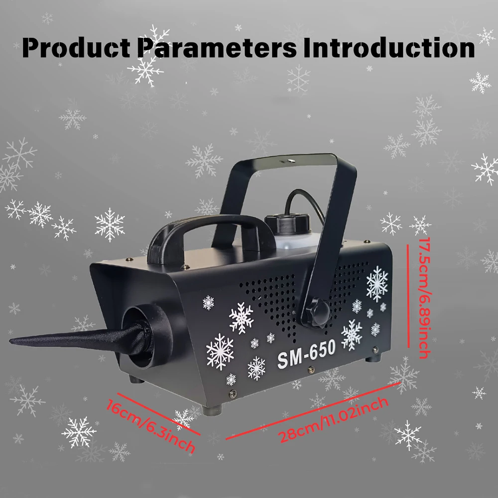 Snow Machine 600W Professional Outdoor Make Snow Special Effect Stage Fog Equipment for DJ Disco Christmas Party Wedding Setting
Snow Machine 600W Professional Outdoor Make Snow Special Effect Stage Fog Equipment for DJ Disco Christmas Party Wedding Setting