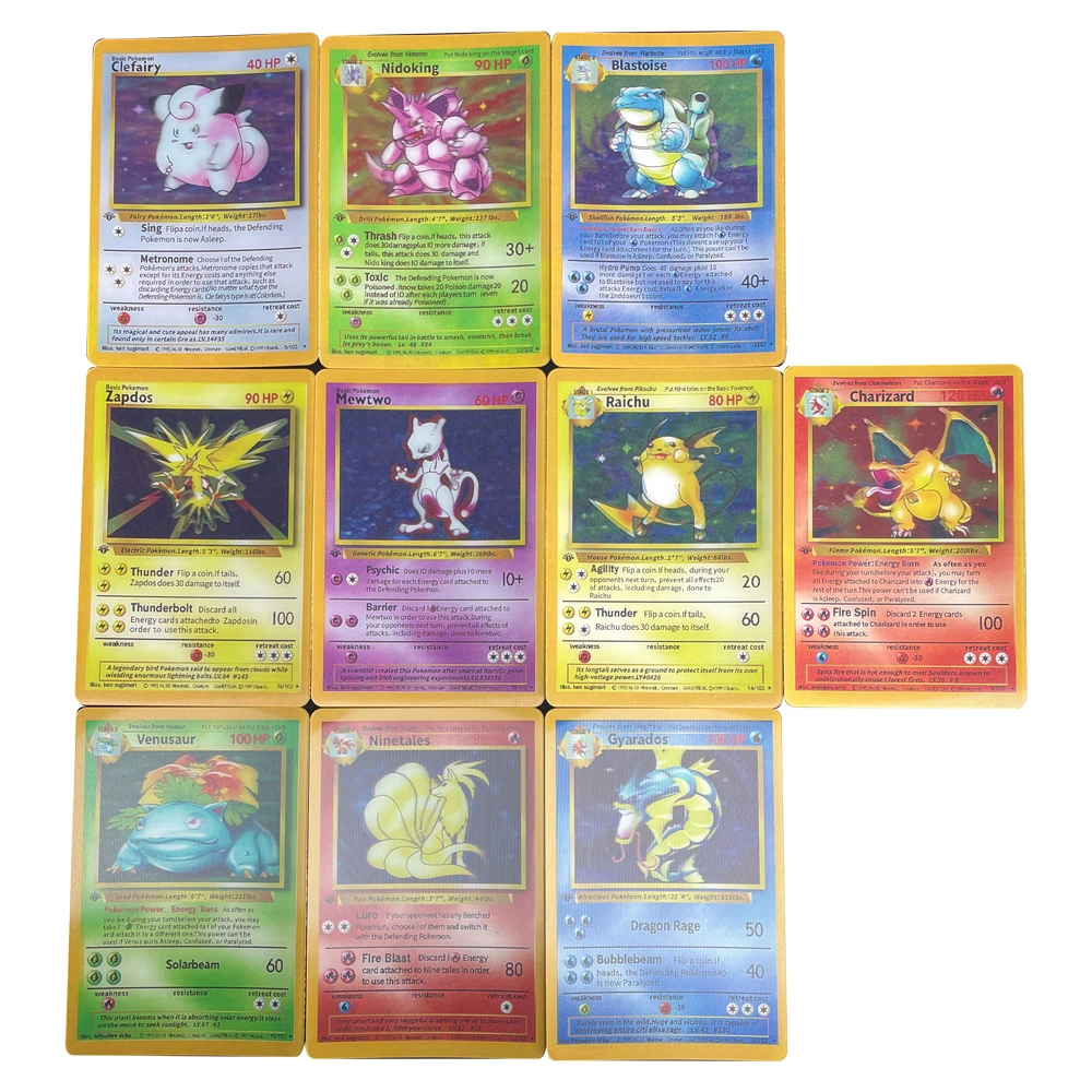 Pokemon Collection Cards 1996 1st Edition Flash Cards Charizard Blastoise PTCG Game Anime 3D Gradient Shining Collection Cards
Pokemon Collection Cards 1996 1st Edition Flash Cards Charizard Blastoise PTCG Game Anime 3D Gradient Shining Collection Cards
