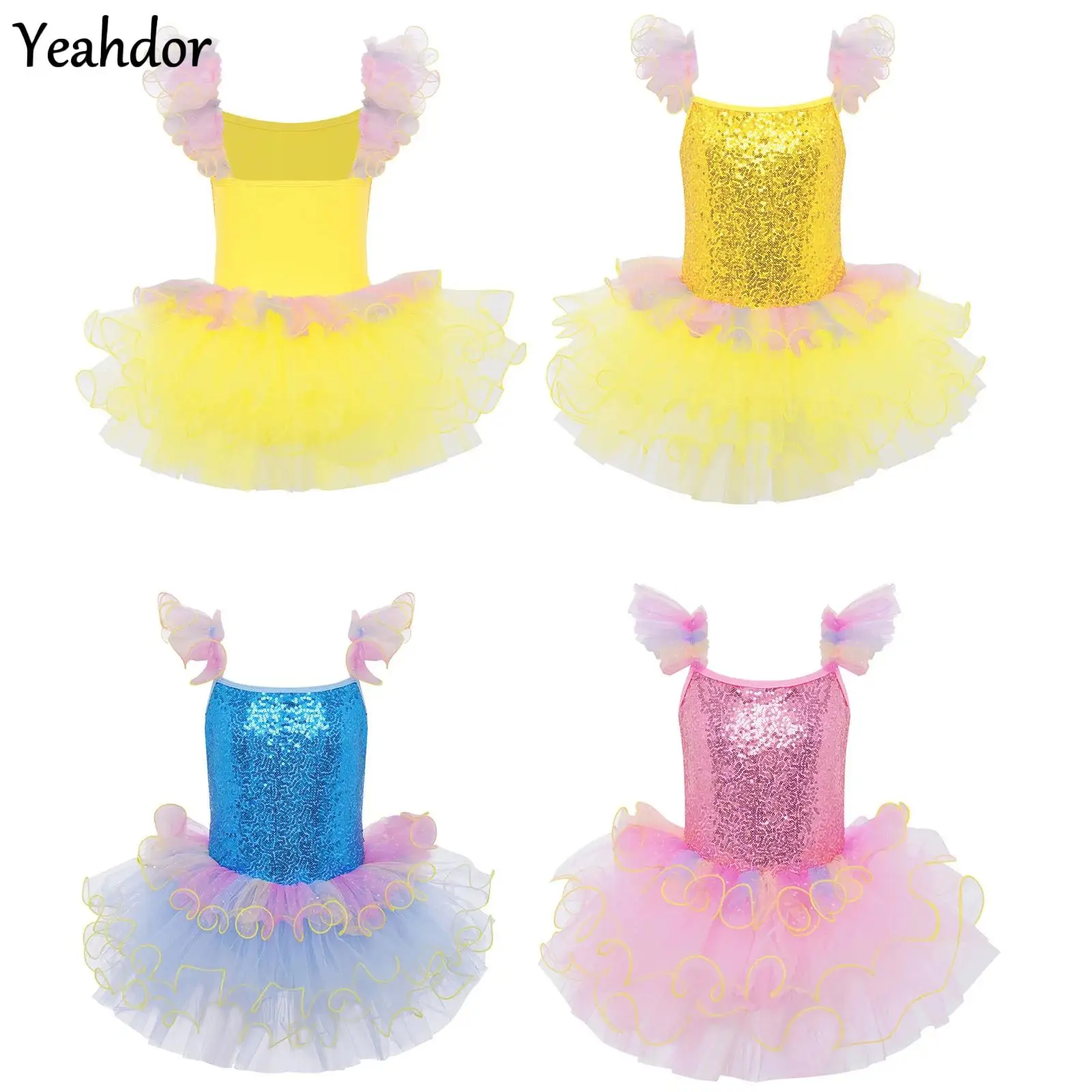 Teen Girls Ballet Dance Dress Gymnastic Leotard Ruffle Sleeves Sequin Bodice Layered Tulle Dress Ballerina Performance Costume
Teen Girls Ballet Dance Dress Gymnastic Leotard Ruffle Sleeves Sequin Bodice Layered Tulle Dress Ballerina Performance Costume