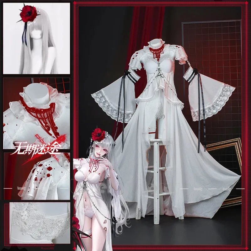 Coquelic Cosplay Costume Wig Game Path To Nowhere White Dress Sexy Uniform Sinner Flower Hairpin Fingernails legwear Girls
Coquelic Cosplay Costume Wig Game Path To Nowhere White Dress Sexy Uniform Sinner Flower Hairpin Fingernails legwear Girls