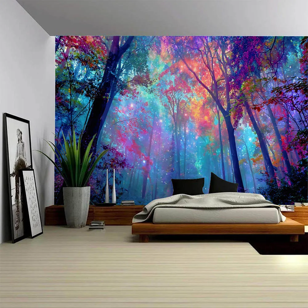 Colorful forest tapestry starry sky dreamy cartoon scene wall hanging cloth living room bedroom dormitory background poster
Colorful forest tapestry starry sky dreamy cartoon scene wall hanging cloth living room bedroom dormitory background poster