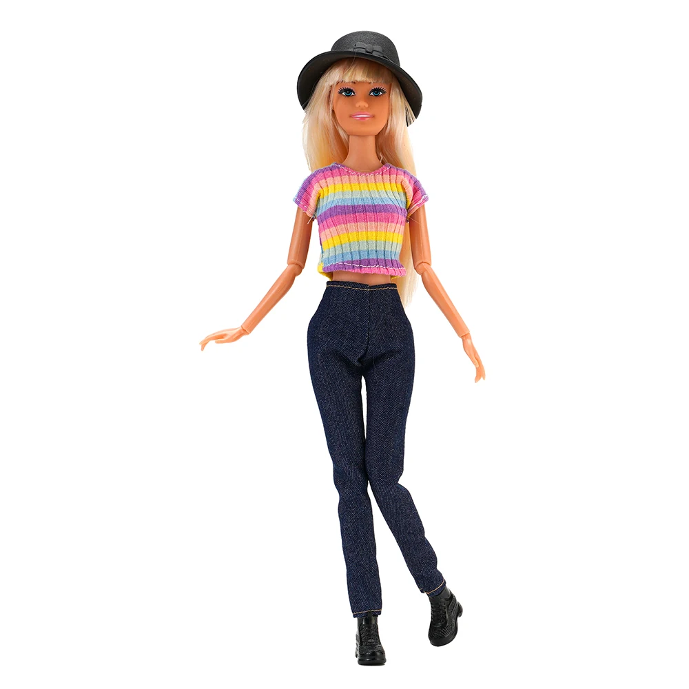 3 Items/Set 1/6 Dolls Accessories Fashion Rainbow Shirt Black Pants Jeans Trouseres 11.5 Inch Doll Clothes Doll Shoes Hat Toys
3 Items/Set 1/6 Dolls Accessories Fashion Rainbow Shirt Black Pants Jeans Trouseres 11.5 Inch Doll Clothes Doll Shoes Hat Toys