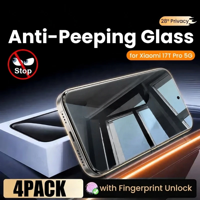 4Pcs Privacy Glass for Xiaomi17T Xiaomi 17T Pro 17TPro Xiaomi17TPro 5G 2602EPTC0G 6.83" 9H Anti-Spy Screen Protector Unlock Film
4Pcs Privacy Glass for Xiaomi17T Xiaomi 17T Pro 17TPro Xiaomi17TPro 5G 2602EPTC0G 6.83" 9H Anti-Spy Screen Protector Unlock Film