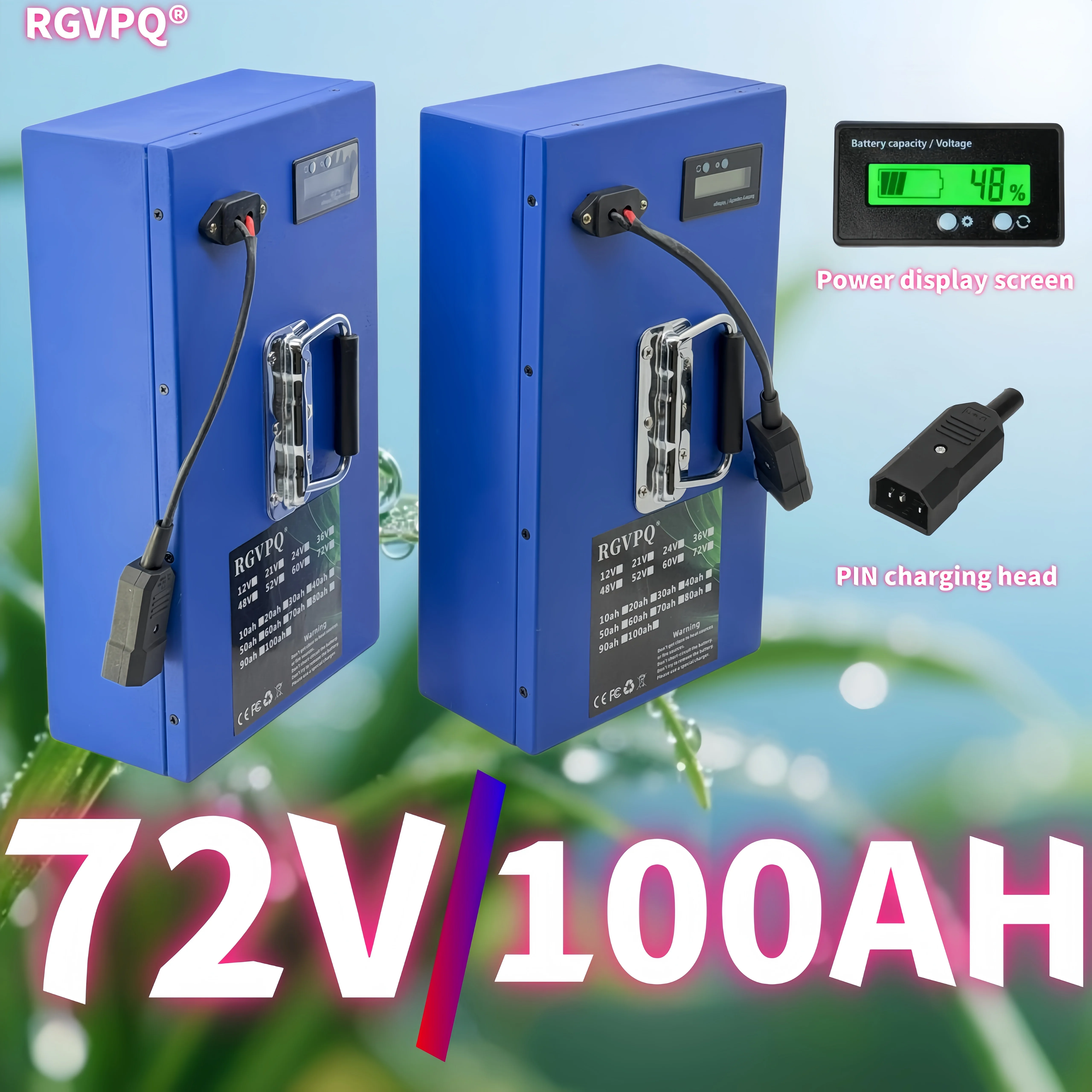Air rapid transportation, new full capacity 18650 lithium battery, built-in 40AHBMS, 72V 20ah-100ah lithium battery pack 3000W
Air rapid transportation, new full capacity 18650 lithium battery, built-in 40AHBMS, 72V 20ah-100ah lithium battery pack 3000W