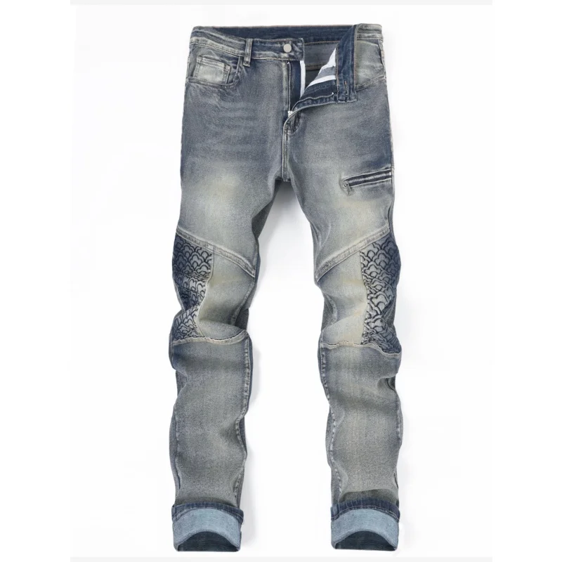 Y2K American Vintage Men's Slim Fit Stretch Jeans Embroidered Patchwork Blue Denim Pants Streetwear Biker Jeans
Y2K American Vintage Men's Slim Fit Stretch Jeans Embroidered Patchwork Blue Denim Pants Streetwear Biker Jeans