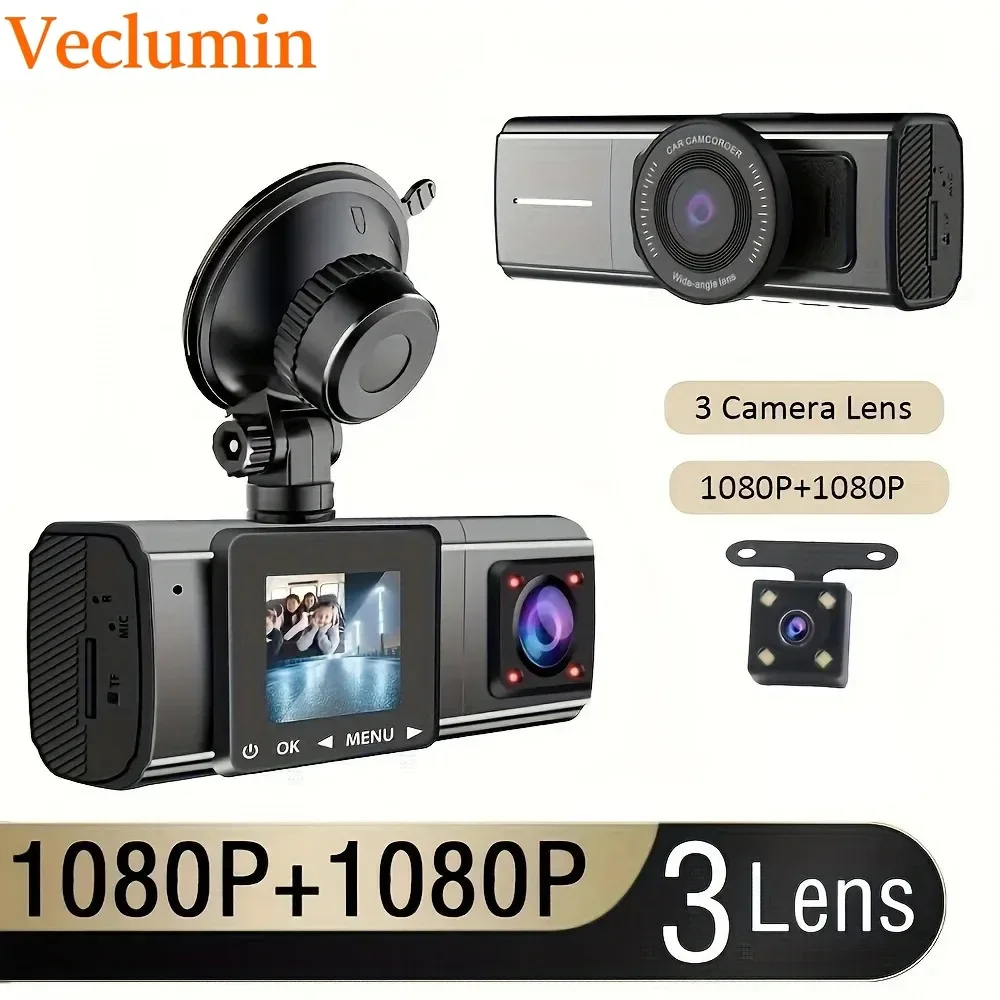 Veclumin 1.5 Inch Touch Car Driving Recorder 3 Cameras 1080P Front and Rear Car Driving Recorder Night Vision Parking Monitor
Veclumin 1.5 Inch Touch Car Driving Recorder 3 Cameras 1080P Front and Rear Car Driving Recorder Night Vision Parking Monitor