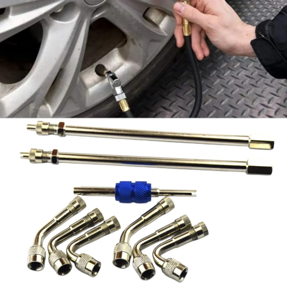 For Car and Unicycle Tire Valve Extenders 9PCS Brass Set with Precision Threads for Secure Air Pump Connection
For Car and Unicycle Tire Valve Extenders 9PCS Brass Set with Precision Threads for Secure Air Pump Connection