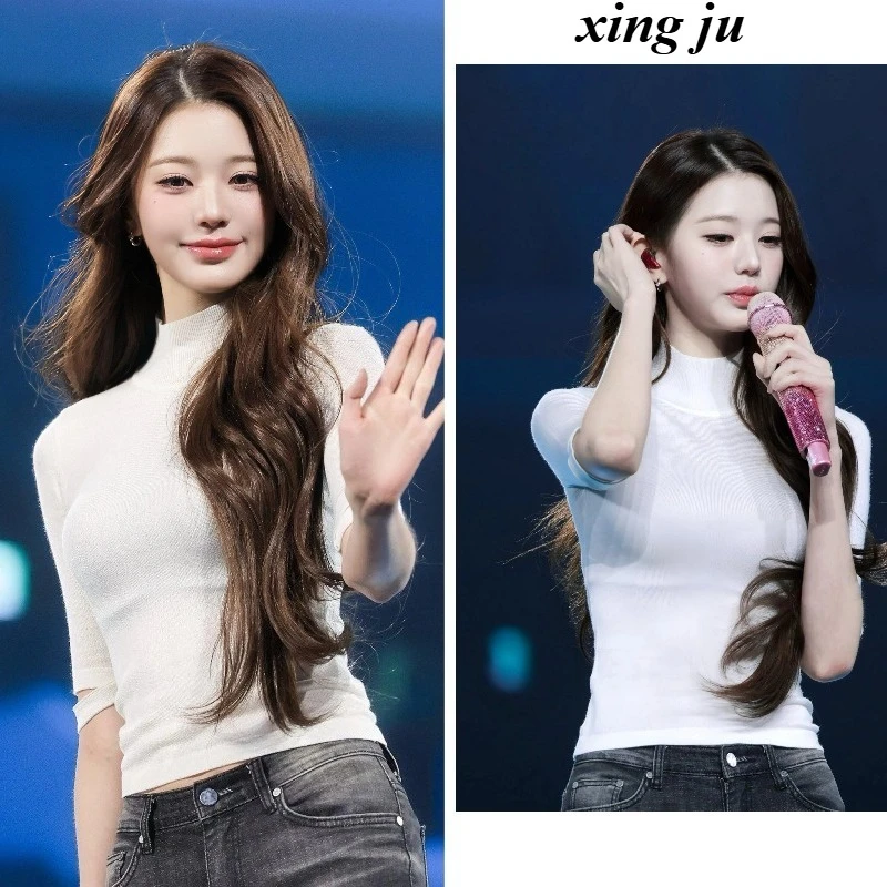 Xing Ju Women Singer Kpop White High-Neck Short-Sleeved Knitted Tops DJ Stage Performance Costume Birthday Party Jazz Dance Wear
Xing Ju Women Singer Kpop White High-Neck Short-Sleeved Knitted Tops DJ Stage Performance Costume Birthday Party Jazz Dance Wear