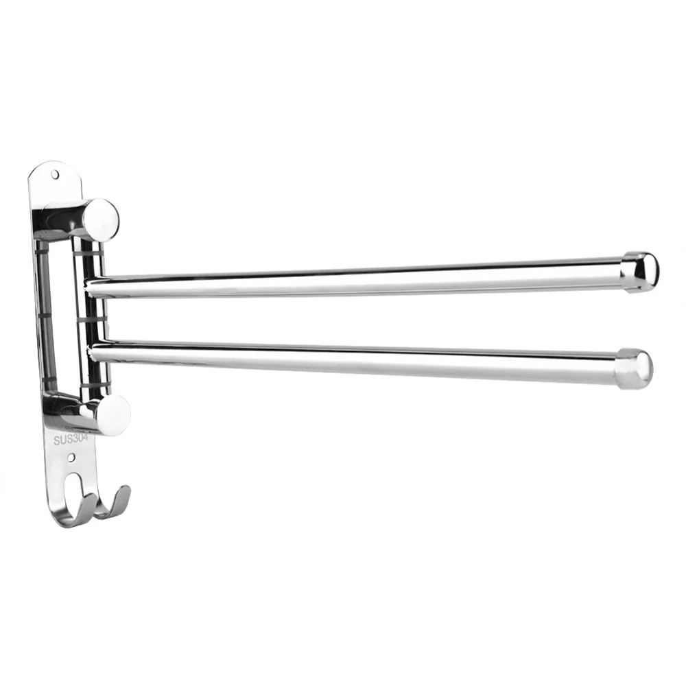 Stainless Steel Rotary Towel Rack Silver Wall Mounted Towel Rack Double Hook Adjustable Swing Arms Swivel Towel Bar Space Saving
Stainless Steel Rotary Towel Rack Silver Wall Mounted Towel Rack Double Hook Adjustable Swing Arms Swivel Towel Bar Space Saving
