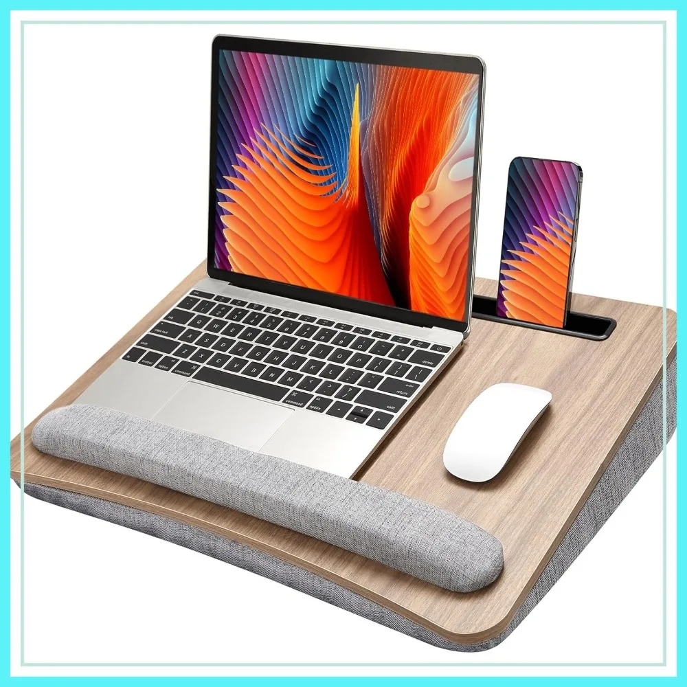 Laptop Lap Desk with Pillow Cushion, Fits 17 inch, Anti-Slip Strip & Storage, Home Office Use
Laptop Lap Desk with Pillow Cushion, Fits 17 inch, Anti-Slip Strip & Storage, Home Office Use