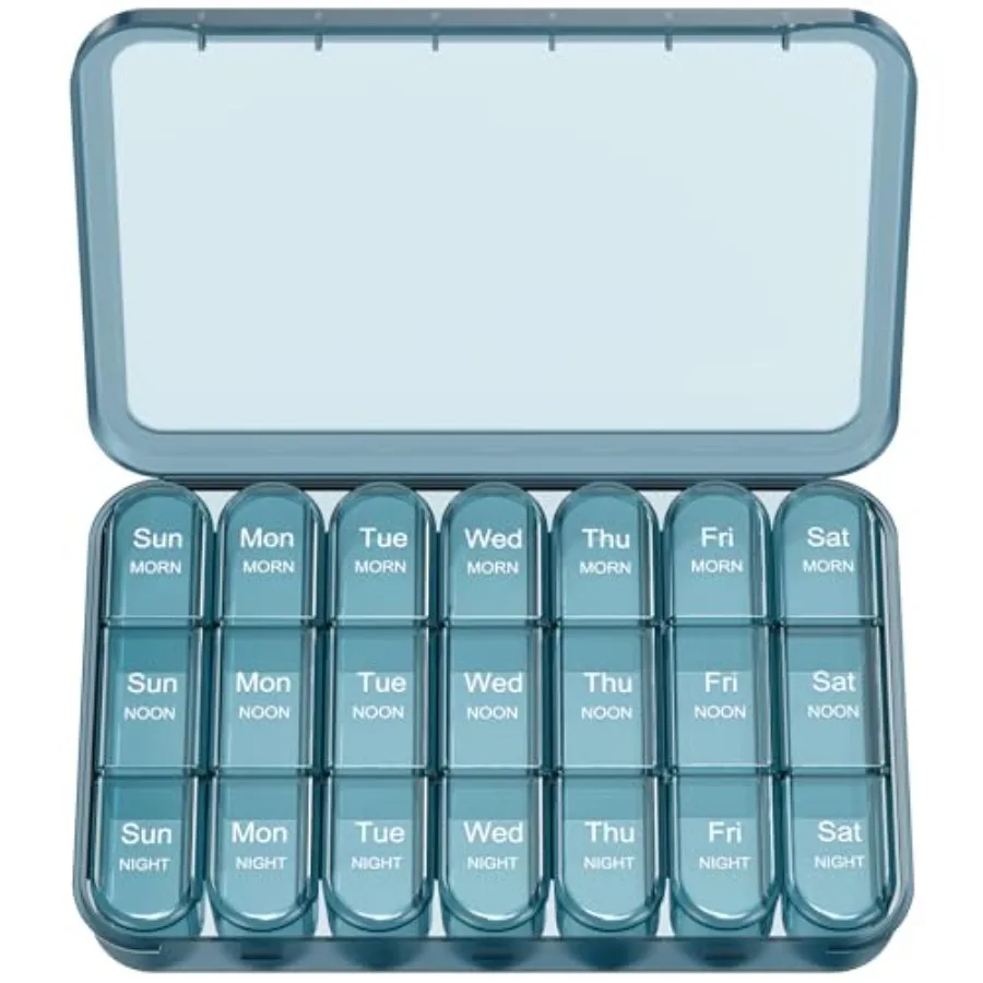 Pill Organizer 3X a Day, Weekly Pill Box 7 Day, Travel Pill Cae with Lar Container, Pill Cae for, Medican, upplemen and Fih
Pill Organizer 3X a Day, Weekly Pill Box 7 Day, Travel Pill Cae with Lar Container, Pill Cae for, Medican, upplemen and Fih