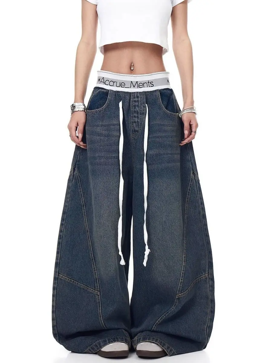 Harajuku American retro contrasting high waisted patchwork jeans Y2K gothic men and women loose wide leg pants streetwear
Harajuku American retro contrasting high waisted patchwork jeans Y2K gothic men and women loose wide leg pants streetwear