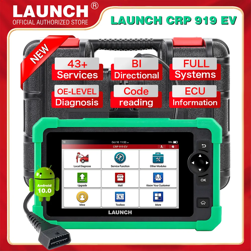 2025 LAUNCH X431 CRP919 EV 43+ Automotive Scanner New Energy Vehicles OBD2 Diagnostic Tool with 43 Services Functions
2025 LAUNCH X431 CRP919 EV 43+ Automotive Scanner New Energy Vehicles OBD2 Diagnostic Tool with 43 Services Functions