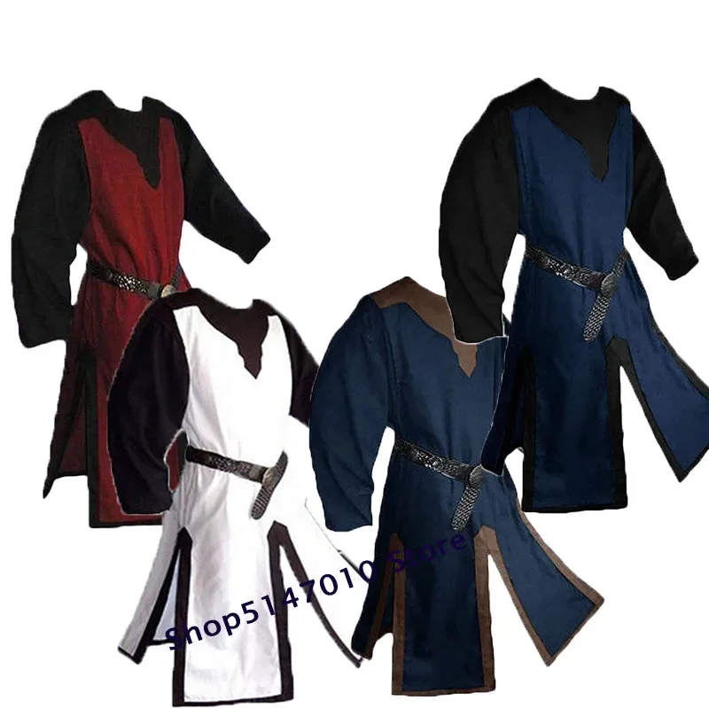Men Medieval Cosplay Robes Costume Templar Knight Crusader Surcoat Long Short Sleeve Mens Tops Reenactment
Men Medieval Cosplay Robes Costume Templar Knight Crusader Surcoat Long Short Sleeve Mens Tops Reenactment