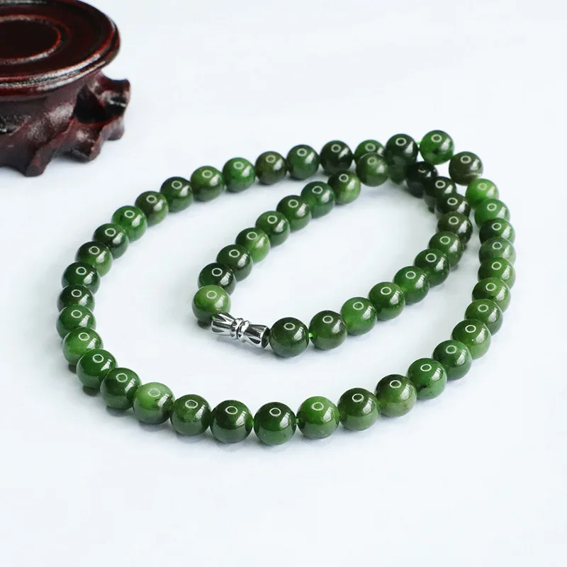 Natural Hetian Necklace, Spinach Green Jade, Ethnic Style, Fashionable and Versatile
Natural Hetian Necklace, Spinach Green Jade, Ethnic Style, Fashionable and Versatile