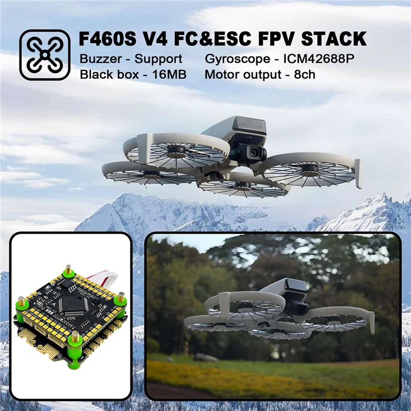Advanced F460S V4 FC&ESC FPV Stack F405 V4 Flight Controller 60A 4In1 ESC 30X30 For RC FPV Drone
Advanced F460S V4 FC&ESC FPV Stack F405 V4 Flight Controller 60A 4In1 ESC 30X30 For RC FPV Drone