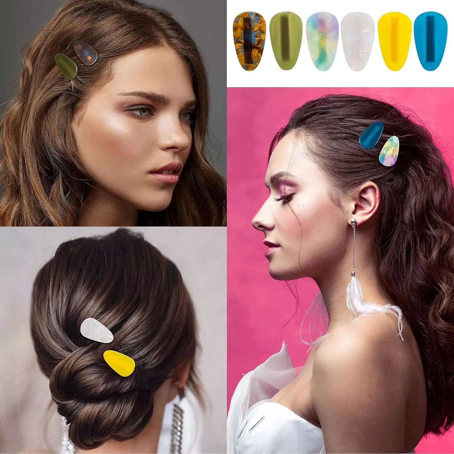 2PCS/Set Candy Color Teardrop Resin Clips No Damage Alligator Hair Clips Korean Hair Accessories for Women Girls Thin/Thick Hair
2PCS/Set Candy Color Teardrop Resin Clips No Damage Alligator Hair Clips Korean Hair Accessories for Women Girls Thin/Thick Hair