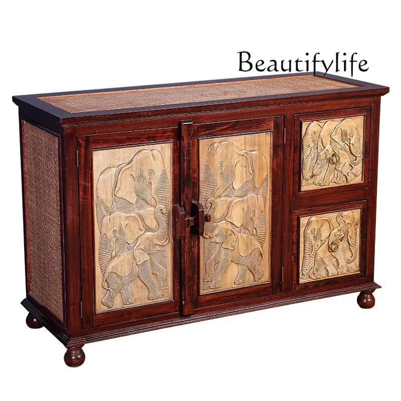 Yili retro solid wood relief elephant entrance cabinet living room new Chinese locker foyer decorative cabinet
Yili retro solid wood relief elephant entrance cabinet living room new Chinese locker foyer decorative cabinet