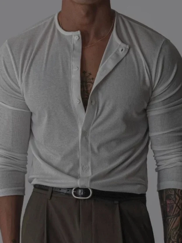 American Style Men's Long Sleeve Knitted Shirt Lightweight Thin Linen Bamboo Rayon round Neck Casual Summer Fashion
American Style Men's Long Sleeve Knitted Shirt Lightweight Thin Linen Bamboo Rayon round Neck Casual Summer Fashion