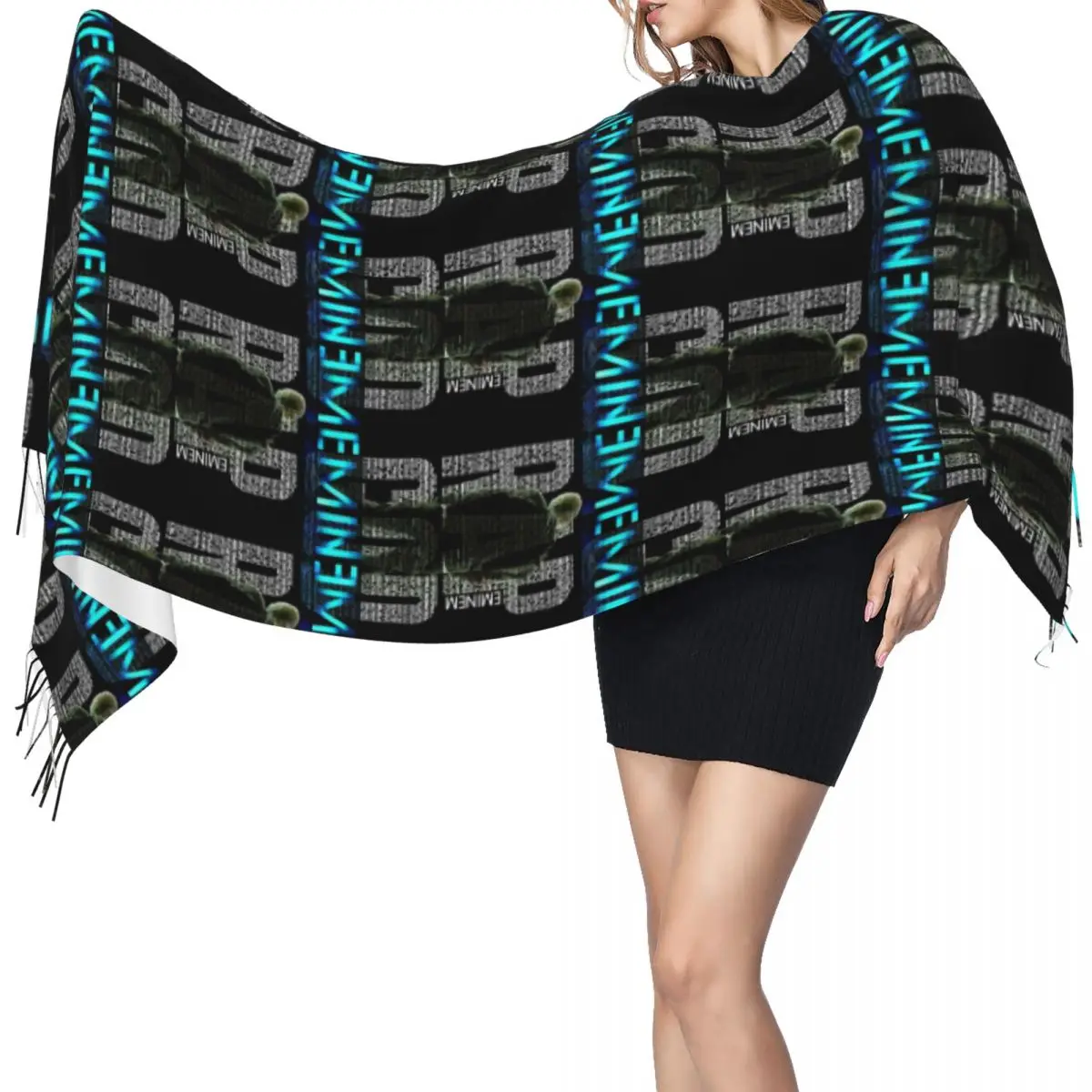 Шарф с кисточками в стиле рэп God Eminem для женщин, мягкие теплые шали и накидки, большая осенне-зимняя шаль
Шарф с кисточками в стиле рэп God Eminem для женщин, мягкие теплые шали и накидки, большая осенне-зимняя шаль