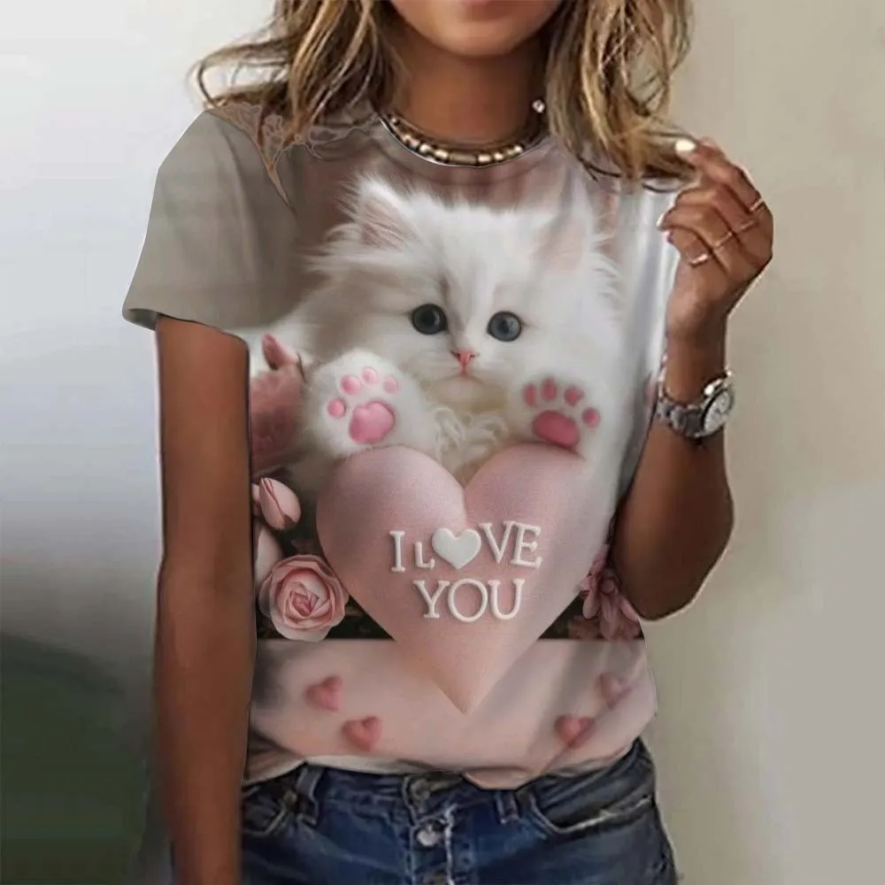 Women's T-Shirt Animal Cute Cat 3D Printed Oversized T-Shirt Summer Fashion New Women Clothing Y2k Female Tops Girl Tees
Women's T-Shirt Animal Cute Cat 3D Printed Oversized T-Shirt Summer Fashion New Women Clothing Y2k Female Tops Girl Tees