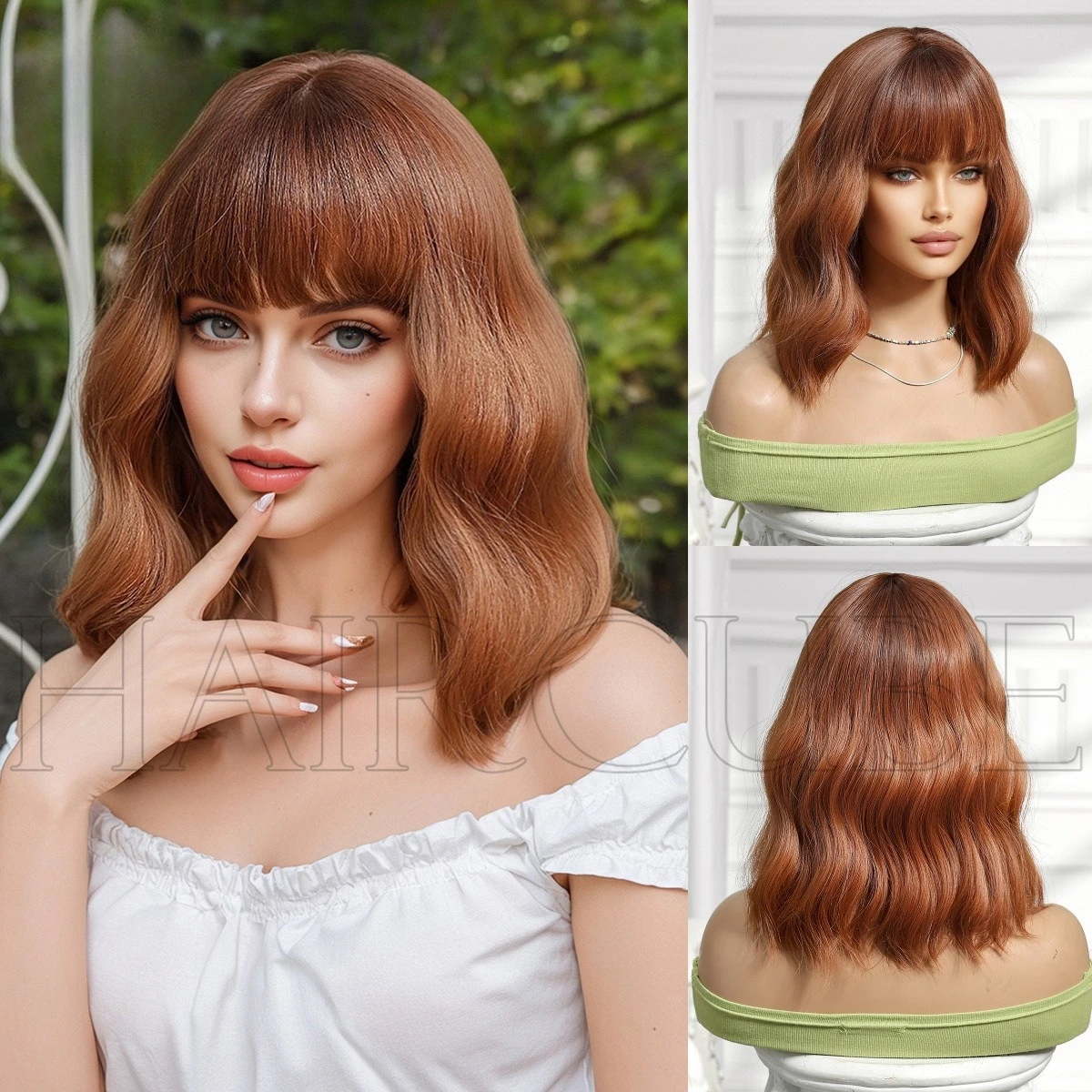 Wig women's short curly hair Qi bangs medium chemical fiber mechanism headgear natural gold new product
Wig women's short curly hair Qi bangs medium chemical fiber mechanism headgear natural gold new product