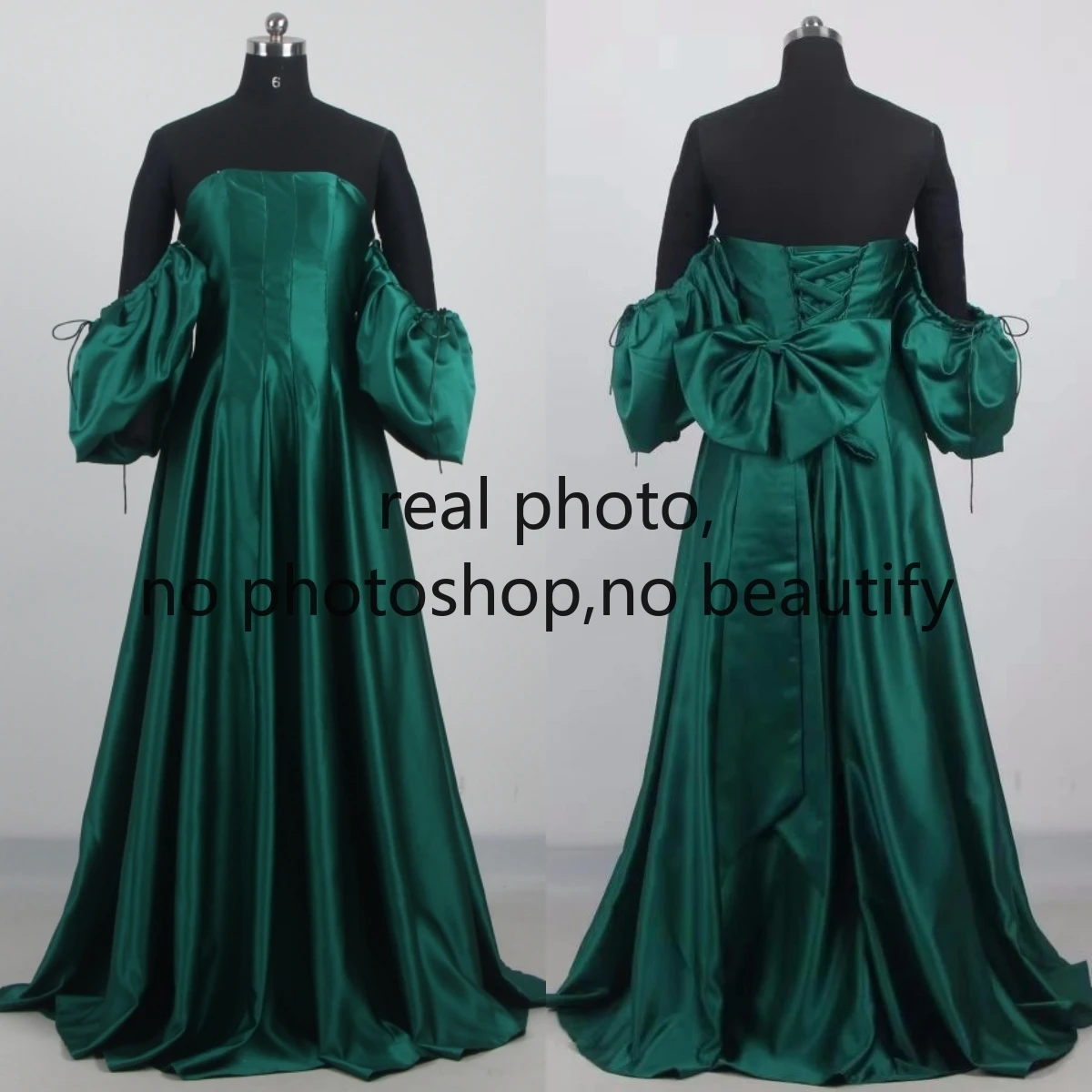 Customized Real Photo Evening Dresses Satin Strapless Removable Sleeves Floor-Length A-Line Plus size Woman Party Formal Gowns
Customized Real Photo Evening Dresses Satin Strapless Removable Sleeves Floor-Length A-Line Plus size Woman Party Formal Gowns