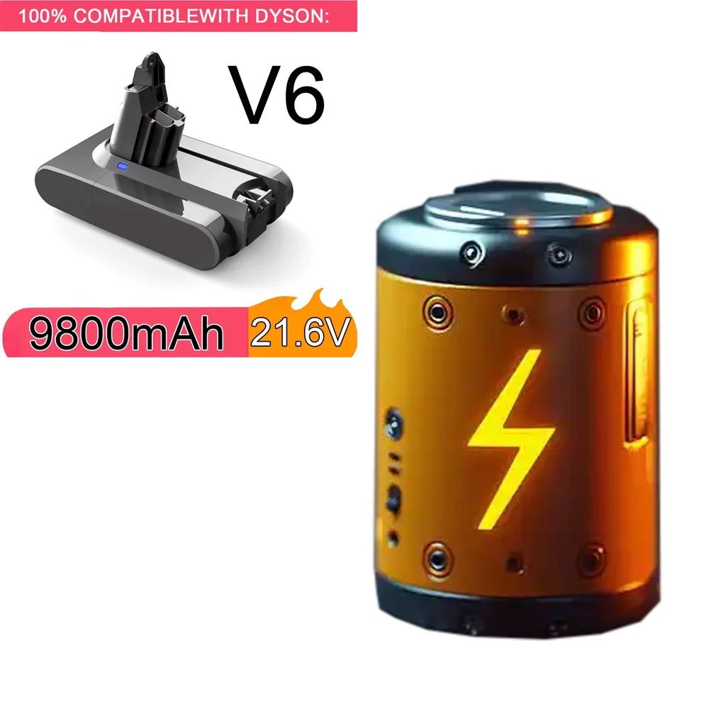 100% Original 21.6V 9800mAh Li-ion Battery for Dyson V6 DC58 DC59 DC62 DC74 SV09 SV07 SV03 965874-02 Vacuum Cleaner Battery L30
100% Original 21.6V 9800mAh Li-ion Battery for Dyson V6 DC58 DC59 DC62 DC74 SV09 SV07 SV03 965874-02 Vacuum Cleaner Battery L30