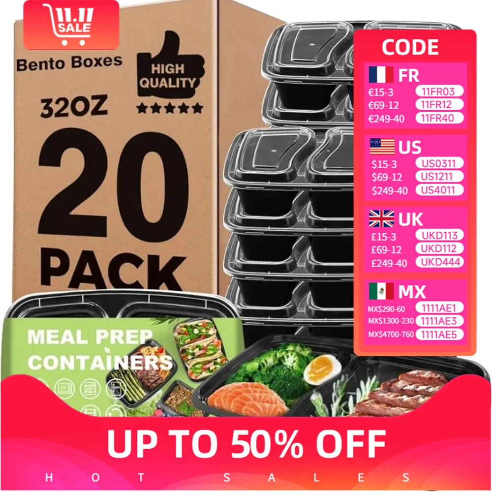 20PCS Takeaway Lunch Box with 2-pocket LidTravel Lunch BoxDisposable Bento BoxMicrowave/Dishwasher/Freezer Safe
20PCS Takeaway Lunch Box with 2-pocket LidTravel Lunch BoxDisposable Bento BoxMicrowave/Dishwasher/Freezer Safe
