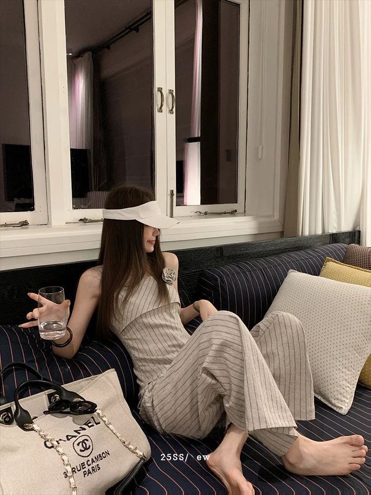 Летний повседневный комплект: женские брюки в полоску с текстурой и длинными штанинами, комплект из двух предметов, бренд Heydle, хлопок, застежка-молния
Летний повседневный комплект: женские брюки в полоску с текстурой и длинными штанинами, комплект из двух предметов, бренд Heydle, хлопок, застежка-молния