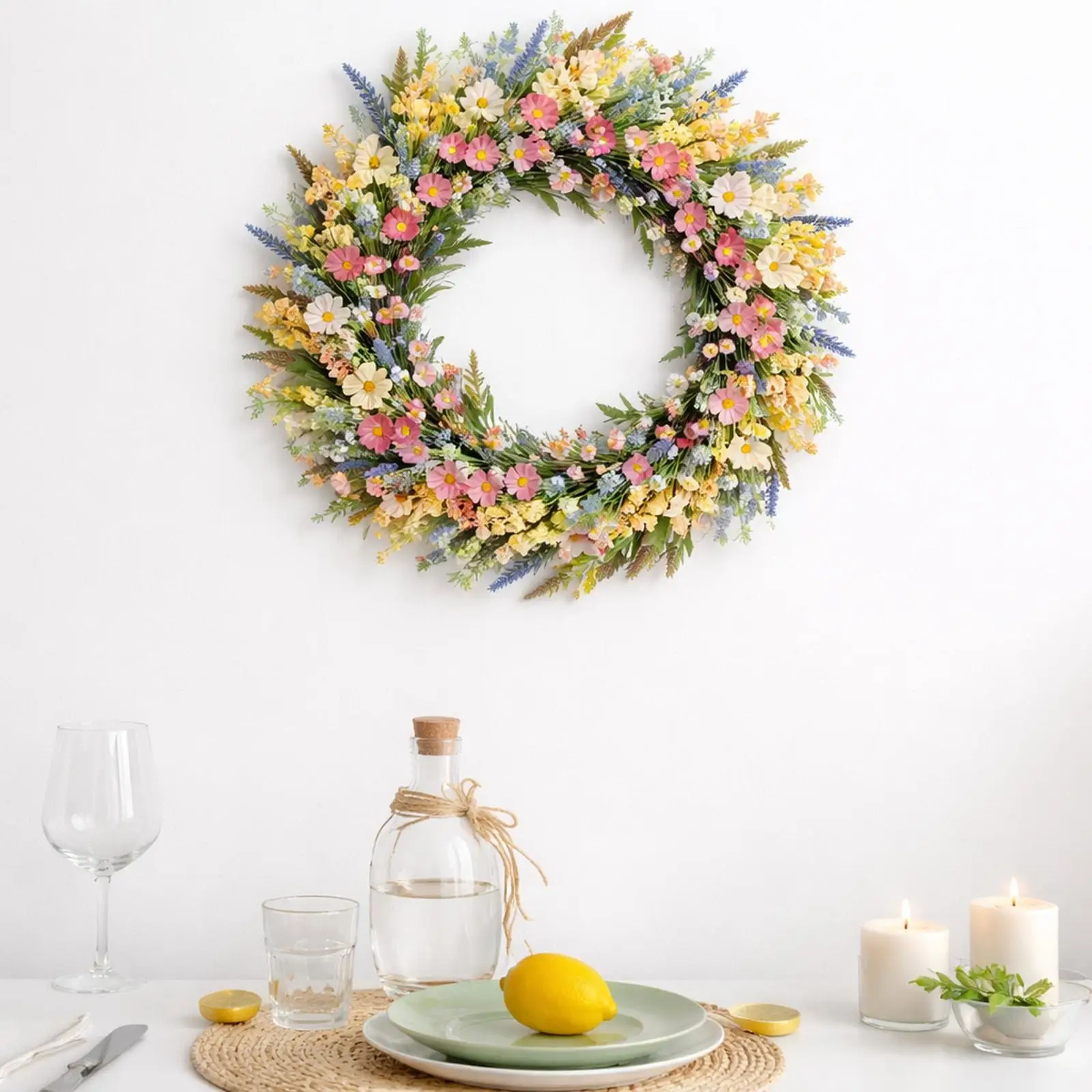 Spring Wreath Home Decoration, 45cm Colorful Flower Wreath, Lavender Wild Flowers Wreath for Home
Spring Wreath Home Decoration, 45cm Colorful Flower Wreath, Lavender Wild Flowers Wreath for Home