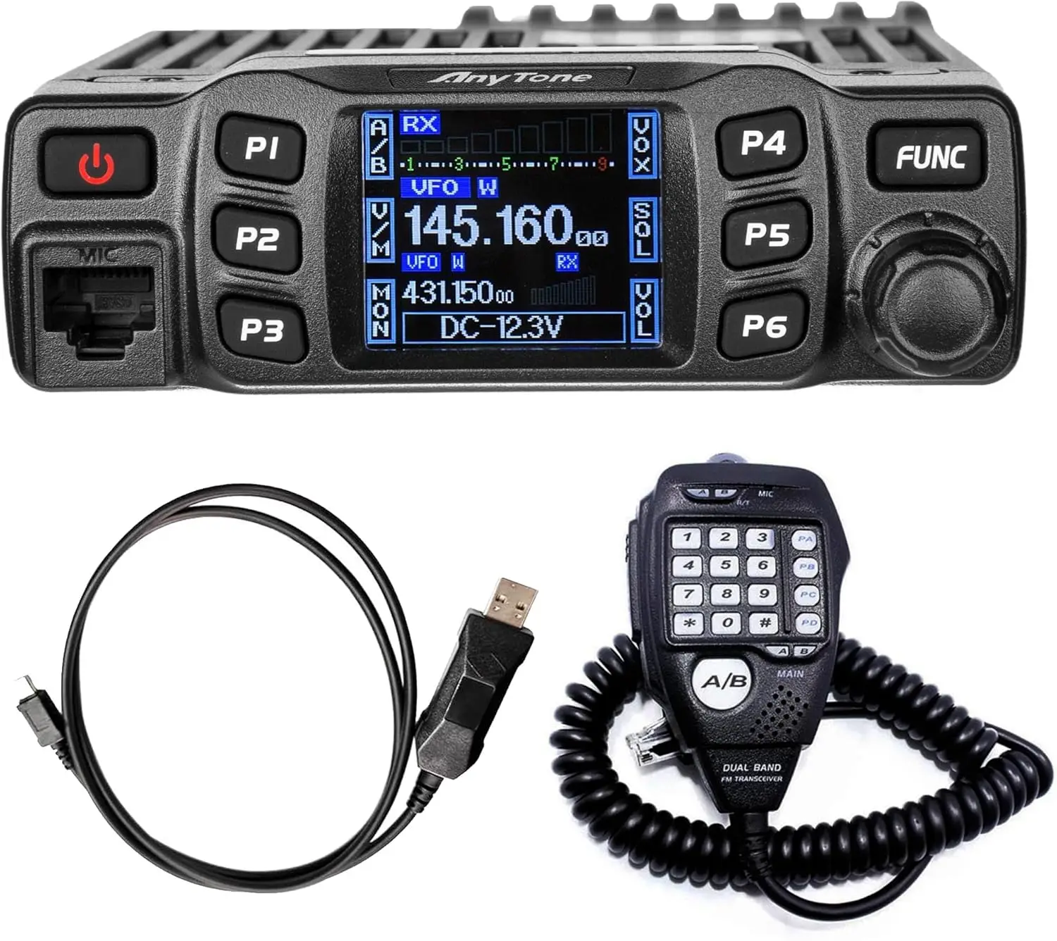 Двухдиапазонная мобильная радиостанция 25 Вт VHF/UHF с функцией VOX и кабелем для связи в автомобиле
Двухдиапазонная мобильная радиостанция 25 Вт VHF/UHF с функцией VOX и кабелем для связи в автомобиле