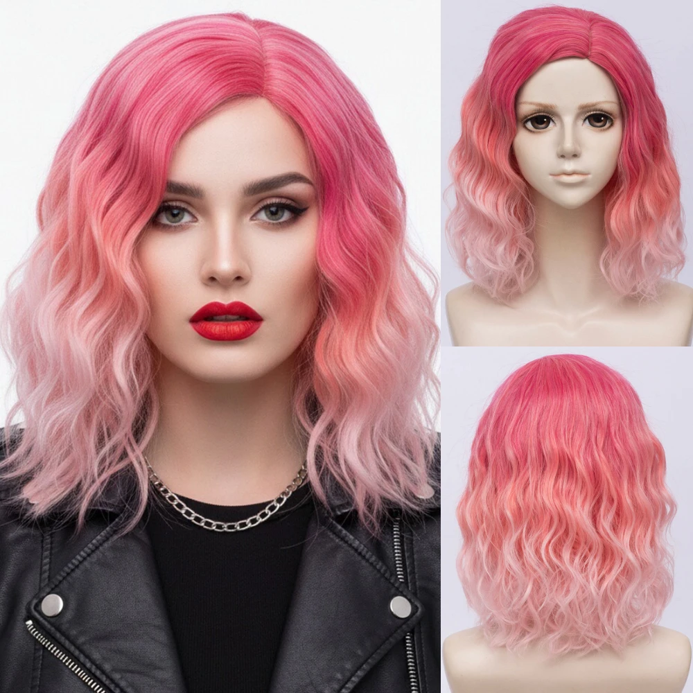 С частью, термостойкий короткий волнистый боб, розовый синтетический парик для женщин, косплей, вечеринка на Хэллоуин
С частью, термостойкий короткий волнистый боб, розовый синтетический парик для женщин, косплей, вечеринка на Хэллоуин