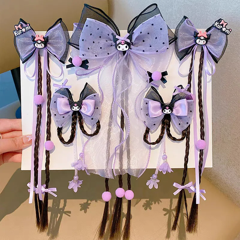 Sanrio Kids Kulomi Bow Hairpin Wig Braid Hair Card Girls Princess Lolita Headwear Cute Ribbon Hair Accessories
Sanrio Kids Kulomi Bow Hairpin Wig Braid Hair Card Girls Princess Lolita Headwear Cute Ribbon Hair Accessories